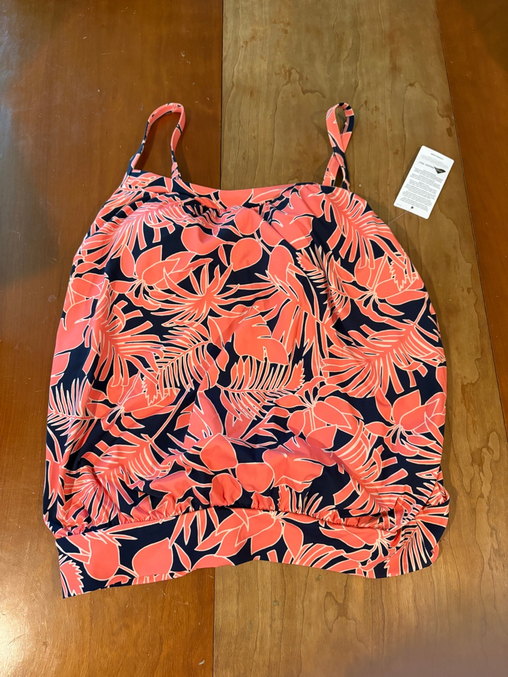 Lands’ End Tropical Coral Print Tankini Swimsuit Top